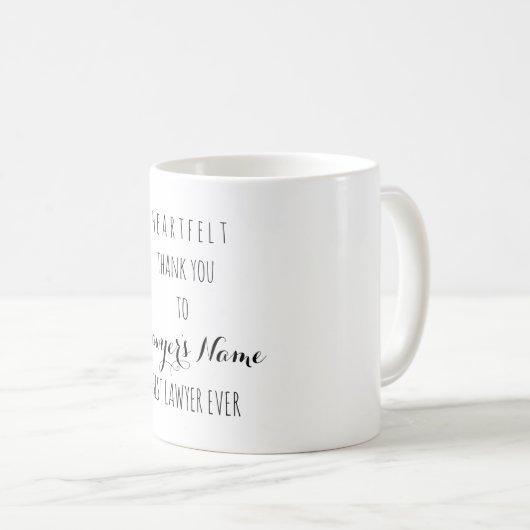 Herzlichen Dank an den besten Rechtsanwalt je Typo Kaffeetasse (VorderseiteRechts)