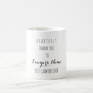 Herzlichen Dank an den besten Rechtsanwalt je Typo Kaffeetasse