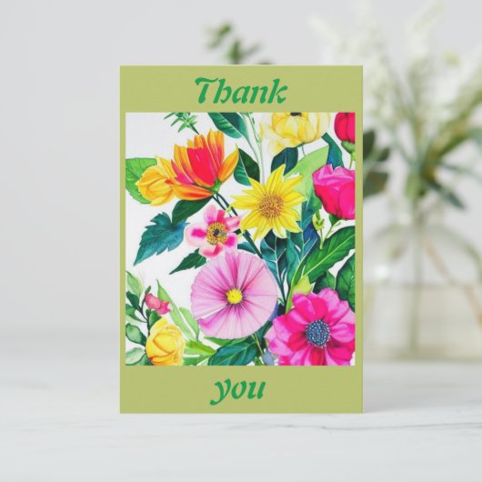 Herzlichen Dank an die Blume Dankeskarte (Stehend Vorderseite)