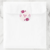 Herzlichen Dank an die fuchsia & white Blume Runder Aufkleber (Tasche)