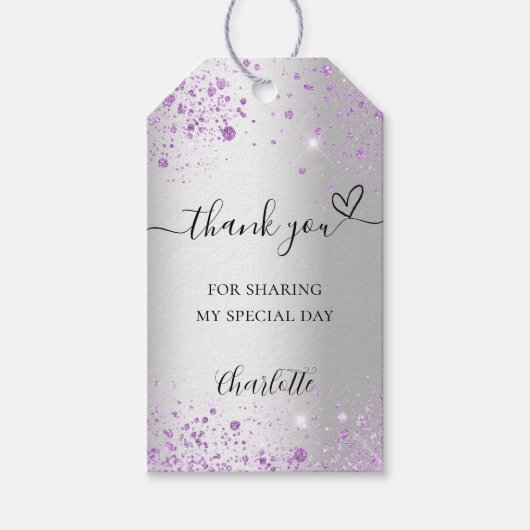 Herzlichen Dank an die Glitzern Geschenkanhänger (Vorderseite)