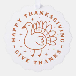 Herzlichen Dank an die niedliche Truthahn Ornament Karte