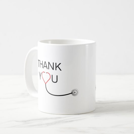 Herzlichen Dank an Stethoscope Kaffeetasse (Vorderseite Links)