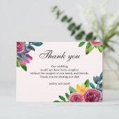 Herzlichen Dank. Blume für Wasserfarben Einladung (Stehend Vorderseite)