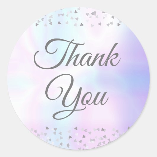 Herzlichen Dank Confetti Pearl Runder Aufkleber (Vorderseite)