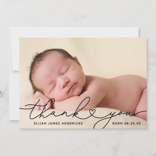 Herzlichen Dank Foto Geburtserklärung Einladung (Vorderseite)