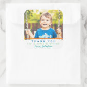 Herzlichen Dank, Foto Geburtstagskleber Quadratischer Aufkleber (Tasche)