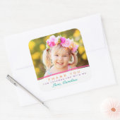 Herzlichen Dank, Foto Geburtstagskleber Quadratischer Aufkleber (Umschlag)