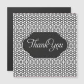 Herzlichen Dank für das Schwarz-weiße Hexagon-Must Magnetkarte (Vorne/Hinten)