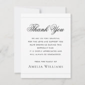 Herzlichen Dank für das volle Foto Beileid. Dankeskarte (Rückseite)