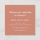 Herzlichen Dank für den schönen schwarzen Text Gol Quadratische Visitenkarte (Rückseite)