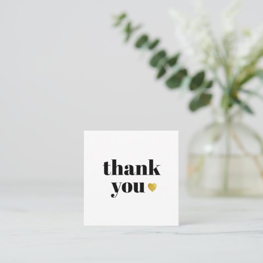 Herzlichen Dank für den schönen schwarzen Text Gol Quadratische Visitenkarte (Stehend Vorderseite)