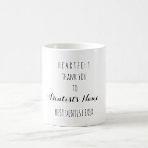 Herzlichen Dank für die beste Zahnärztin je Typo Kaffeetasse