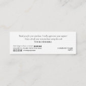 Herzlichen Dank für die Ordnung Mini Visitenkarte (Rückseite)