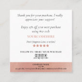 Herzlichen Dank für Ihre Bestellung Quadratische Visitenkarte (Rückseite)