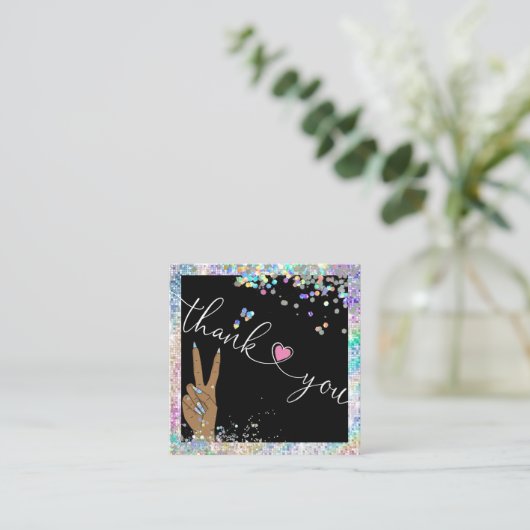 Herzlichen Dank für Ihre Bestellung Quadratische Visitenkarte (Stehend Vorderseite)