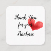 Herzlichen Dank für Ihre Einkaufskarte Quadratische Visitenkarte (Vorderseite)