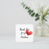 Herzlichen Dank für Ihre Einkaufskarte Quadratische Visitenkarte (Stehend Vorderseite)