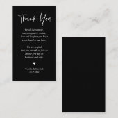 Herzlichen Dank für Ihre Hochzeit, Schwarz und Wei Begleitkarte (Vorne/Hinten)