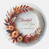 Herzlichen Dank für Ihren modernen Erntedank Kranz Runder Aufkleber (Vorderseite)