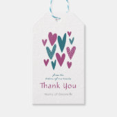 Herzlichen Dank Herzens Aquamarin Magenta Geschenkanhänger (Vorderseite)