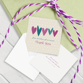 Herzlichen Dank Ihnen Aquamarin Hearts Little Mitteilungskarte