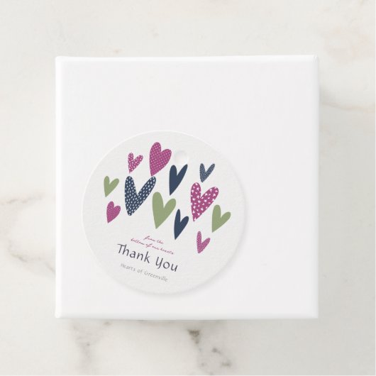 Herzlichen Dank Ihnen Hearts Navy Avocado Förder T Geschenkanhänger (Beispiel)