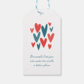 Herzlichen Dank Ihnen Herz Aquamarin Red Geschenkanhänger (Rückseite)