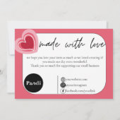 Herzlichen Dank: Liebe im Überfluss Dankeskarte (Rückseite)