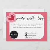 Herzlichen Dank: Liebe im Überfluss Dankeskarte (Rückseite)