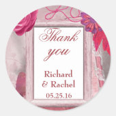 Herzlichen Dank Lila Runder Aufkleber (Vorderseite)