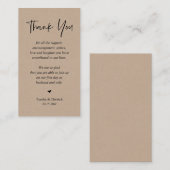 Herzlichen Dank, Rustic Brown Kraft Begleitkarte (Vorne/Hinten)