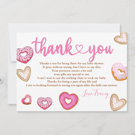 Herzlichen Dank Valentindonuts Dankeskarte (Vorderseite)