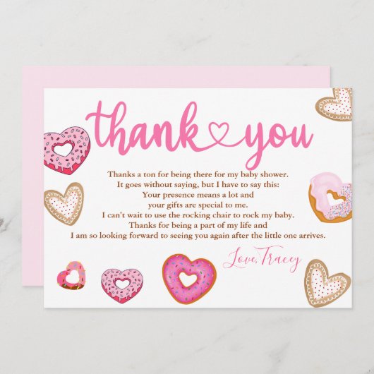 Herzlichen Dank Valentindonuts Dankeskarte (Vorne/Hinten)