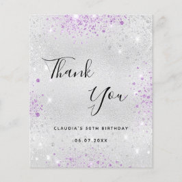 Herzlichen Dank zum Geburtstag Silberner lila Glit