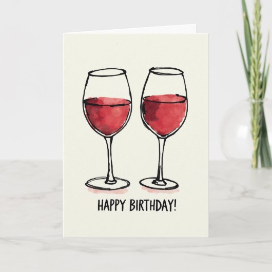 Herzlichen Geburtstag Kardinalglas Karte (Vorderseite)