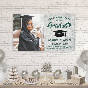 Herzlichen Glückwunsch 1 Foto Marmor Grün und Weiß Banner