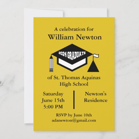 Herzlichen Glückwunsch, 2024 Absolvent! Einladung (Vorderseite)