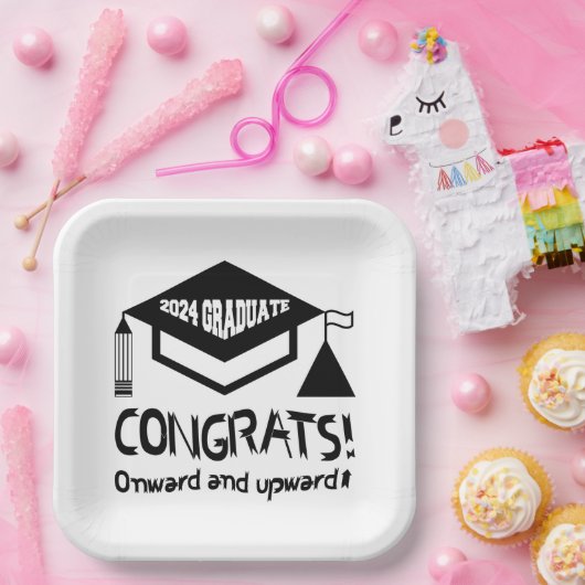 Herzlichen Glückwunsch, 2024 Absolvent! Pappteller (Party)
