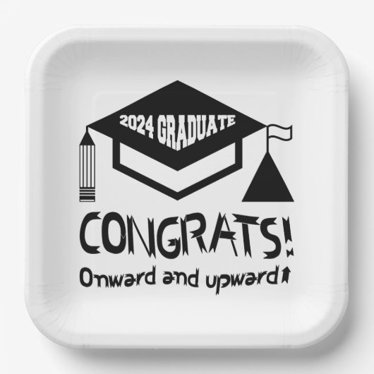 Herzlichen Glückwunsch, 2024 Absolvent! Pappteller (Vorderseite)
