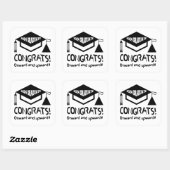 Herzlichen Glückwunsch, 2024 Absolvent! Quadratischer Aufkleber (Blatt)