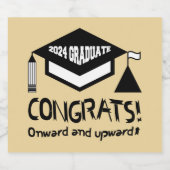 Herzlichen Glückwunsch, 2024 Absolvent! Schaumweinetikett (Einzelnes Label)