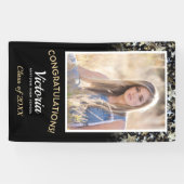 Herzlichen Glückwunsch 2025 Graduate Black and Gol Banner