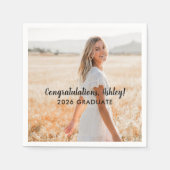 Herzlichen Glückwunsch 2025 Graduate Foto Abschlus Serviette (Vorderseite)