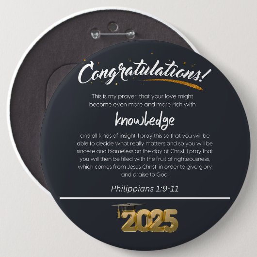 Herzlichen Glückwunsch 2025 Philippinen 1:9-11 Chr Button (Vorne & Hinten)