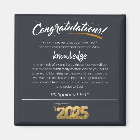 Herzlichen Glückwunsch 2025 Philippinen 1:9-11 Chr Magnet (Vorne)