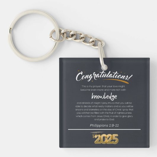 Herzlichen Glückwunsch 2025 Philippinen 1:9-11 Chr Schlüsselanhänger (Vorderseite)
