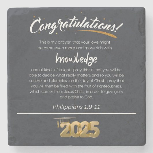 Herzlichen Glückwunsch 2025 Philippinen 1:9-11 Chr Steinuntersetzer (Vorderseite)