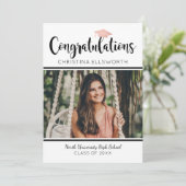 Herzlichen Glückwunsch 2025 Rose Gold Abschluss Fo Einladung (Stehend Vorderseite)