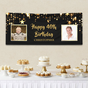 Herzlichen Glückwunsch 40. Geburtstag Dann & Jetzt Banner